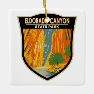 Eldorado Canyon State Park Colorado Vintage Art Julgransprydnad Keramik