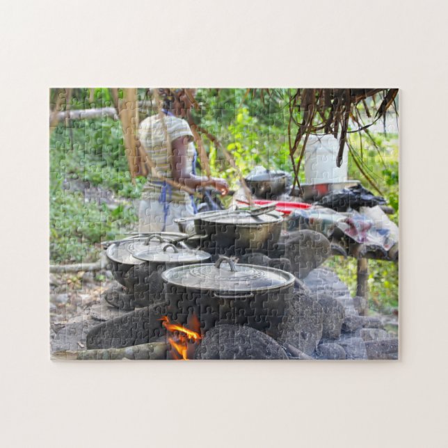 Eldpannor Jamaica Beach. Pussel (Horisontell)