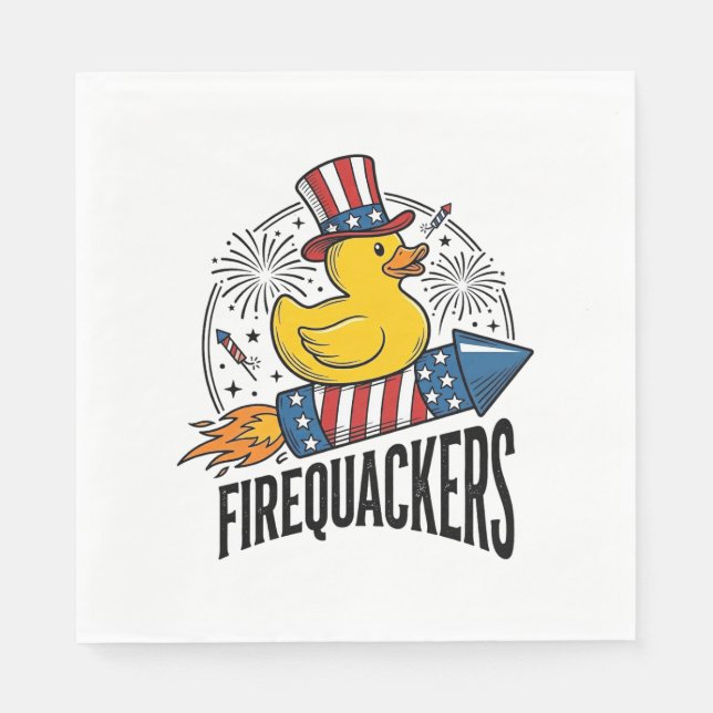 Eldquackers Patriotisk Anka Eldshow Herrtröja Desi Pappersservett (Framsidan)