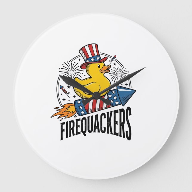 Eldquackers Patriotisk Anka Eldshow Skjorta Design Stor Klocka (Framsida)
