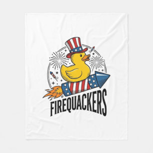 Eldquackers Patriotisk Anka Eldshow Tröja Design_ Fleecefilt