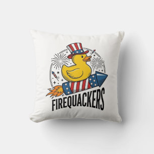 Eldquackers Patriotisk Anka Eldshow Tröja Design_ Kudde