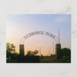 Eldridge Park i Elmira, NY vid Sunset Postcard Vykort