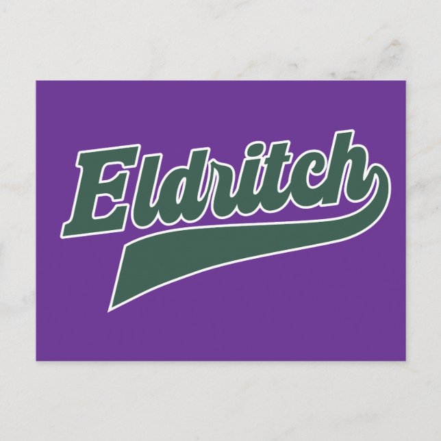 Eldritch League-skript - Vintage Lettering Helg Vykort (Framsida)