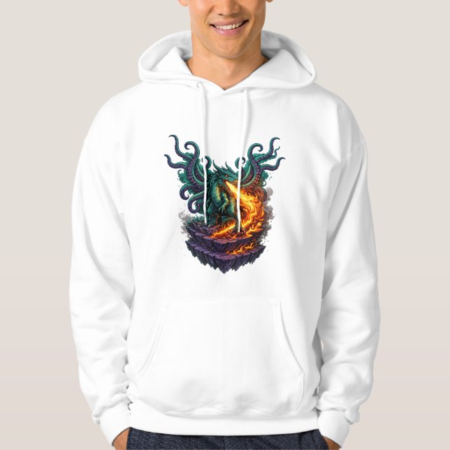 Eldritch Void Drakon – Eldandande Kraken Hybrid Hoodie (Framsida)