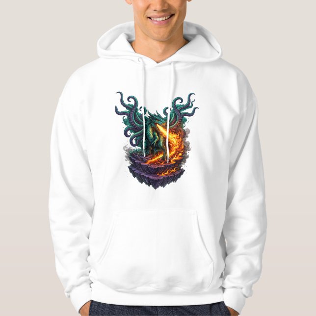 Eldritch Void Drakon – Eldandande Kraken Hybrid Hoodie (Framsida)