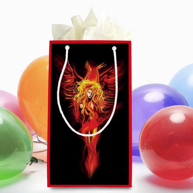Eldröd Fantasi Fenix Kvinna Svart (Skapare uppladdad)