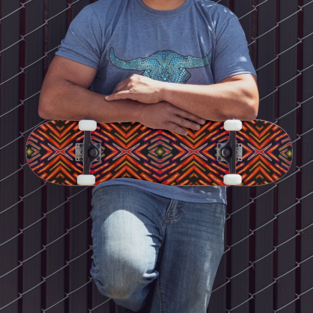 Eldröd Orange Svart  Mini Skateboard Bräda 18,5 Cm (Utomhus 3)