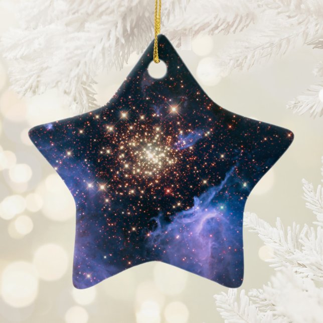 Eldshow i rymden Celestial Star Julgransprydnad Keramik (Fireworks in Space Celestial Star Ceramic Ornament)
