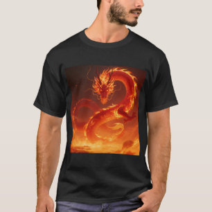 Eldsjälsdrake Mythisk Flamdrake Fantasi T Shirt