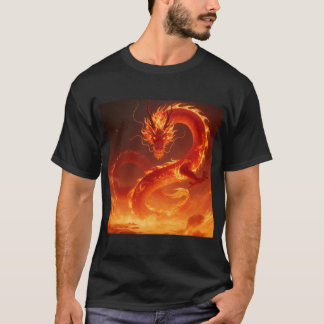 Eldsjälsdrake | Mythisk Flamdrake Fantasi T Shirt