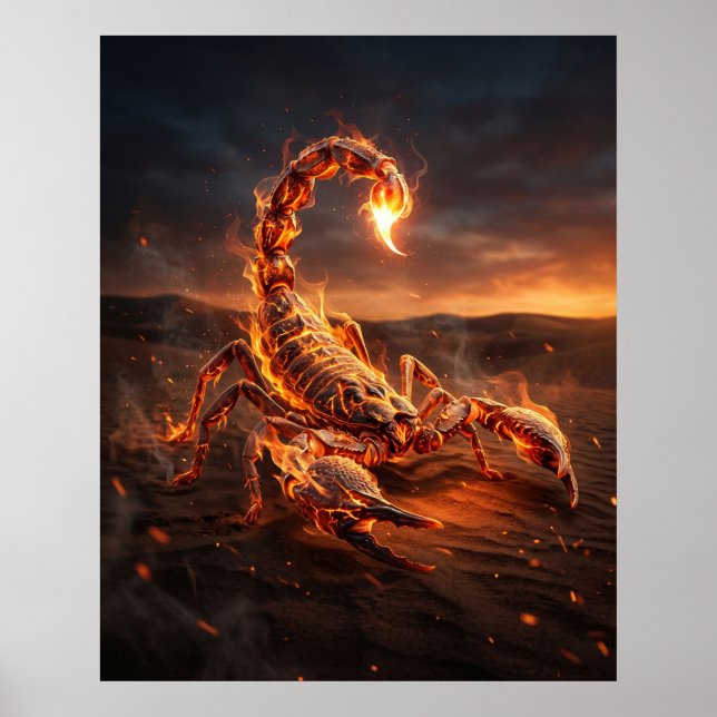 Eldskorpion Brinnande Sandar Poster (Framsidan)