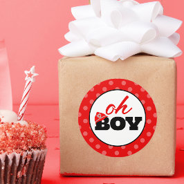 Eldsläckare Åh Pojke Bebisdusch Födelsedagsfest Kl Runt Klistermärke