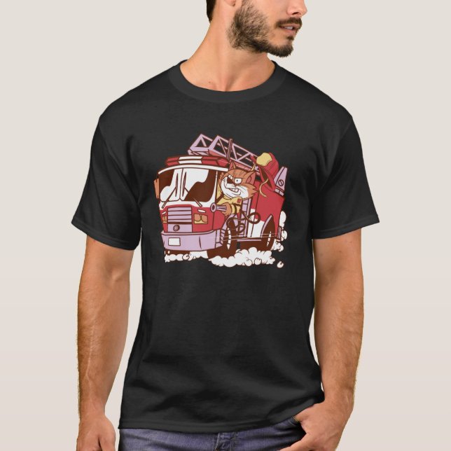 Eldsläckare Eldsläckare Katt för Män Kvinnor Barn T Shirt (Framsida)