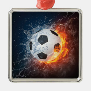 Eldslående Fotboll/ Fotbollboll Kuddthrow Julgransprydnad Metall