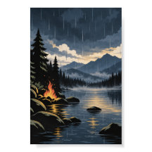 Eldsljus & Regn | Modern Natur Affisch