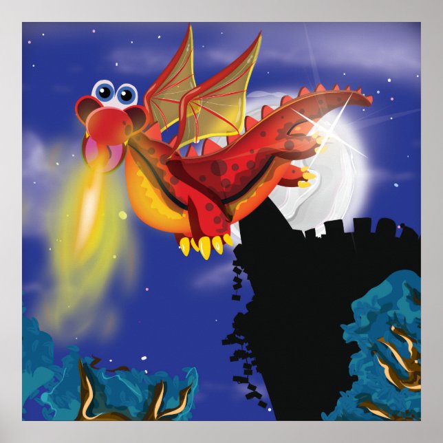 Eldsprutande Drakar Poster (Framsidan)