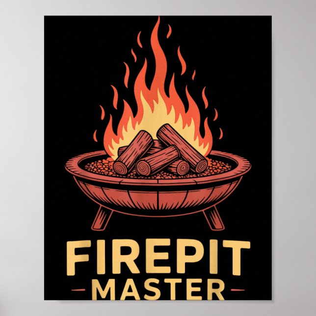 Eldstad Masters Camping Öppen Eld Campare Eldplats Poster (Framsidan)