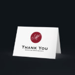 Eldstensröd cirkelmonogram tackkort<br><div class="desc">Eldstensröd cirkelmonogram tackkort 
 
 Elegant men modernt tackkort för bröllop med eldröd cirkelmonogram och formell skrivstil. Andra färger finns tillgängliga i min butik. För förfrågningar,  vänligen klicka på kontaktknappen ovan.  



  



  



  


 
  



  


com</div>