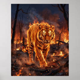 Eldtiger Brinnande Vildmark Poster
