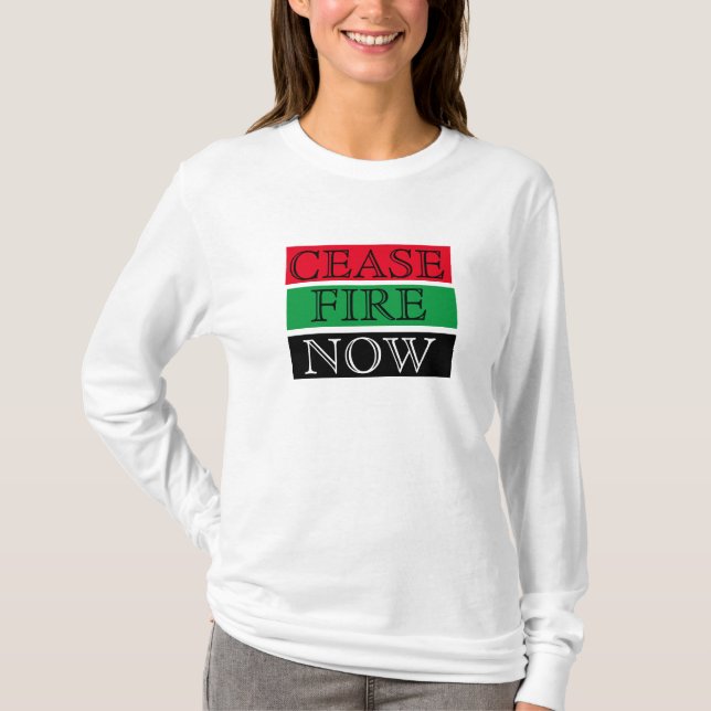Eldupphör nu/ Stoppa Krig / Fria Palestina T Shirt (Framsida)
