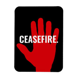 Eldupphör, svart, vit, styrhandsskydd mot krig magnet
