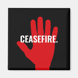 Eldupphör, svart, vit, styrhandsskydd mot krig magnet