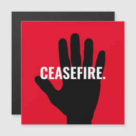 Eldupphör, vit svart hand mot krig-magnet