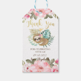 Eleгант Guld Glitter Enhörning, Blommig Baby Showe Presentetikett