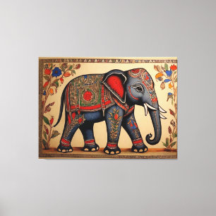 Ele-Fine Arts: Madhubani-Kanvastrycket Canvastryck