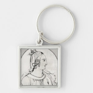 Eleanor av Aquitaine Fyrkantig Silverfärgad Nyckelring
