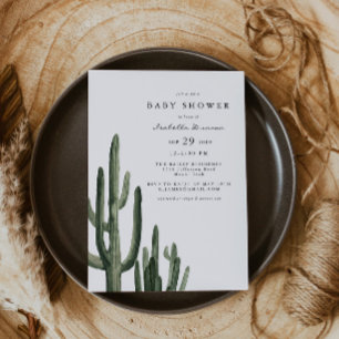 Eleanor - Bohemian Saguaro Cactus Baby Shower Inbjudningar