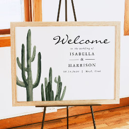 Eleanor - Bohemian Watercolor Cactus Välkomstskylt Poster