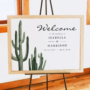 Eleanor - Bohemian Watercolor Cactus Välkomstskylt Poster