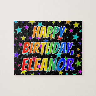 ’ELEANOR’ First Namn, Roligt ’GRATTIS PÅ FÖDELSEDA Pussel