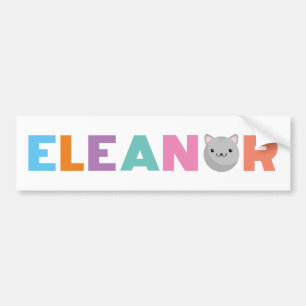 Eleanor Grått eller Ginger Cat Bumper Sticker Bildekal