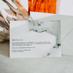 Eleanor - informationskort för Grönt Watercolor Br Inbjudningar