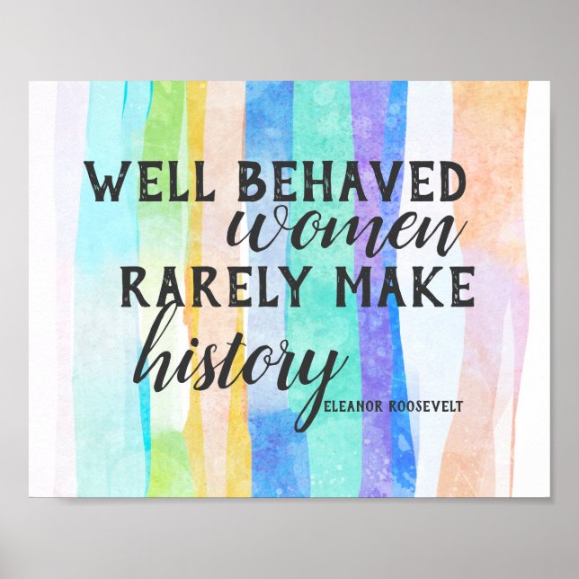 Eleanor Roosevelt citerar om färgstarka vattenfärg Poster (Framsidan)