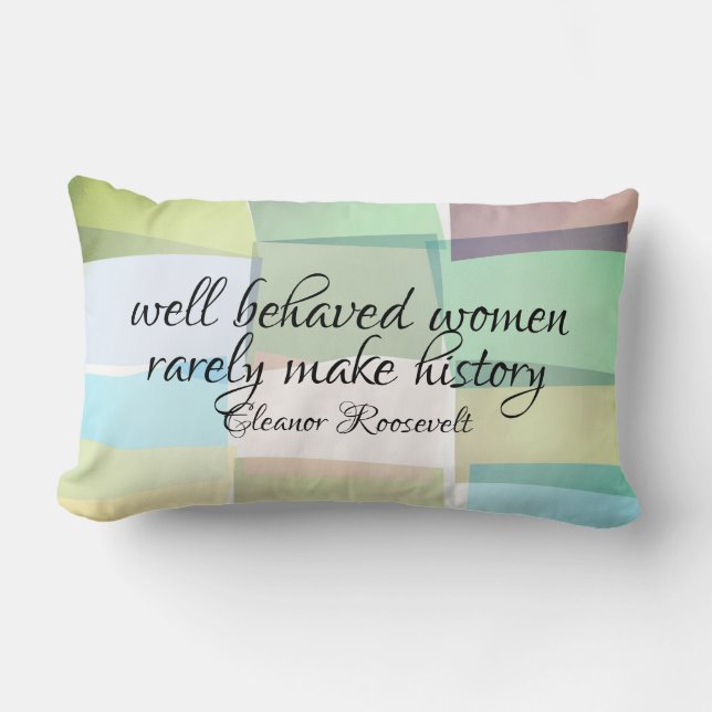 Eleanor Roosevelt citerar om kvinnor pastel färg Lumbarkudde (Framsida)