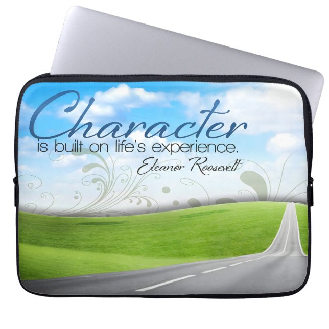 Eleanor Roosevelt inspirationsoffert ’Character’ Laptop Fodral (Framsidan)