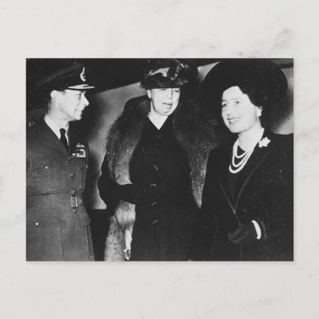 Eleanor Roosevelt Kung George VI drottning Elizabe Vykort (Framsida)