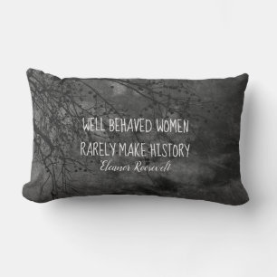Eleanor Roosevelt-kvinnor citerar om grått naturko Lumbarkudde