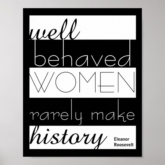 Eleanor Roosevelt poster om kvinnor (Framsidan)