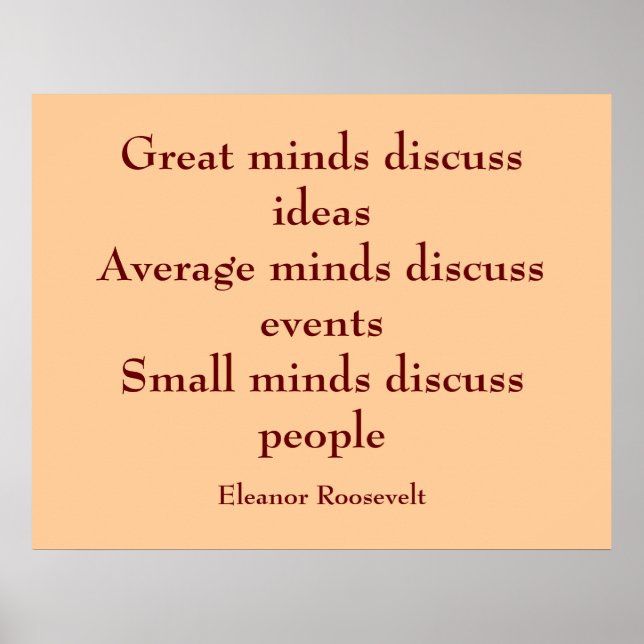 Eleanor Roosevelt Quote | Underbara synpunkter Poster (Framsidan)