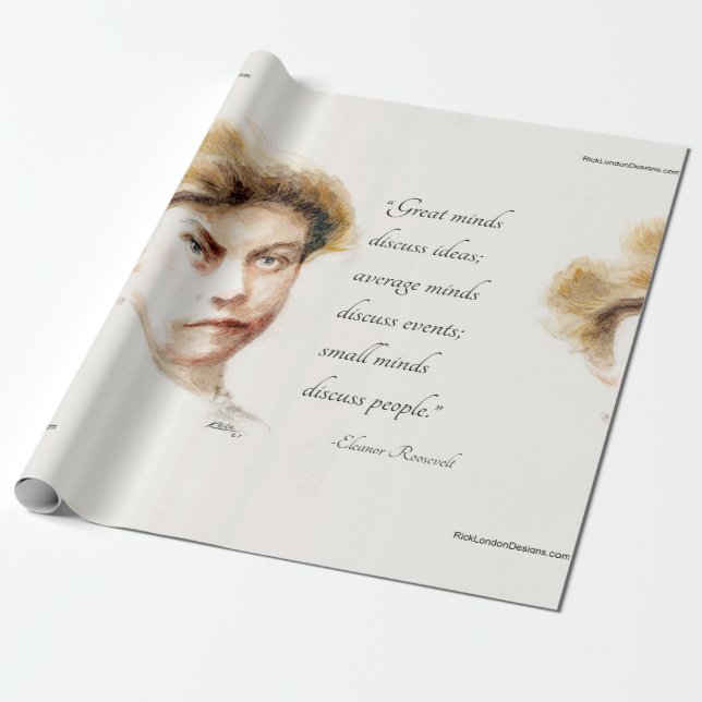 Eleanor Roosevelt & Underbar Minds Quote Presentpapper (Utrullad)