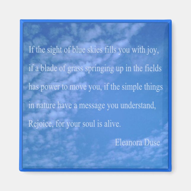 Eleanora Duse Nature Quote Sqr Refrigerator Magnet (Framsidan)