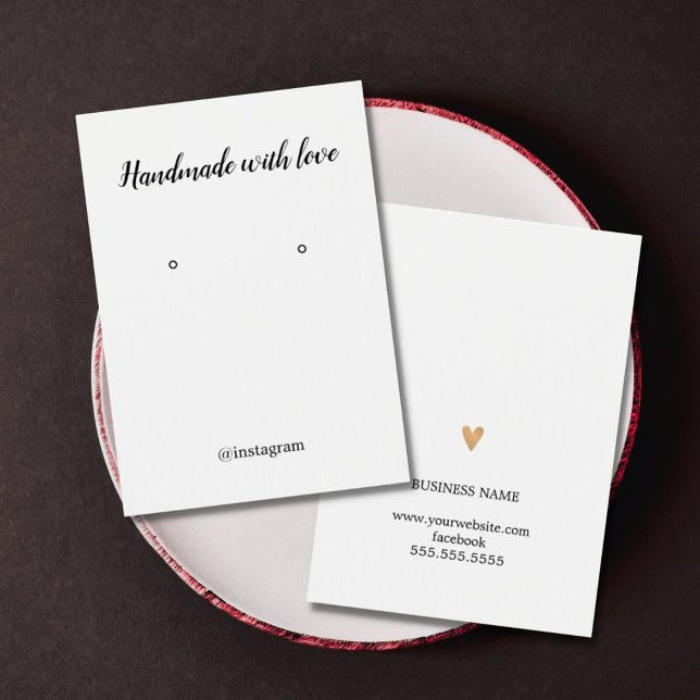 Eleant Faux Guld Heart Earring Card Visitkort (Skapare uppladdad)