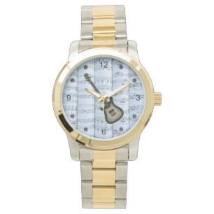 Elec Guitar~Rolled Lakan Music~Blue Tint Back ~ Armbandsur