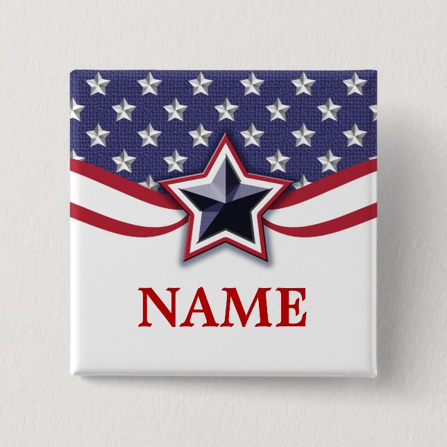 Election Campaign Pin Template Stars Stripes Knapp (Framsida)