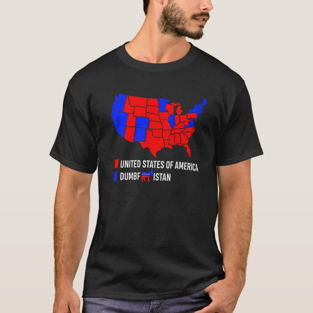 Election Map United States Of America T Shirt (Framsida)
